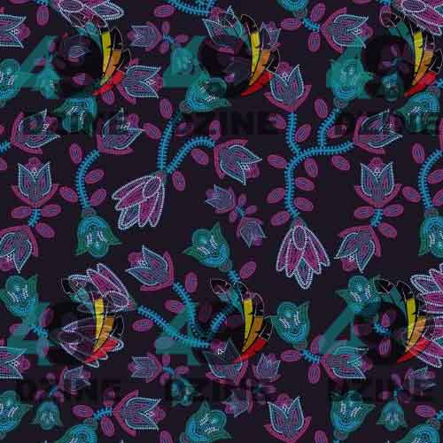 Beaded Blue Nouveau 42 Inch Cotton Poplin Pre Order