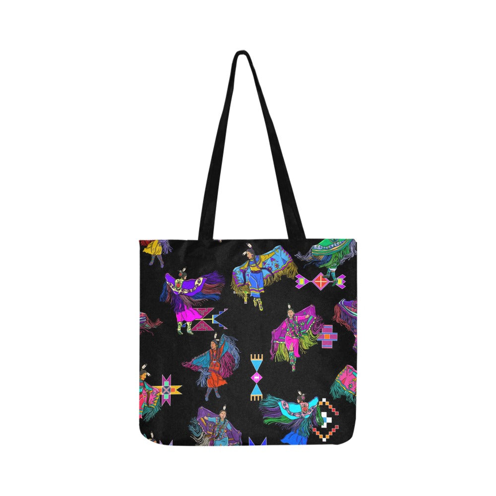Women's Fancy Dancers Black Reusable Shopping Bag (Two sides)