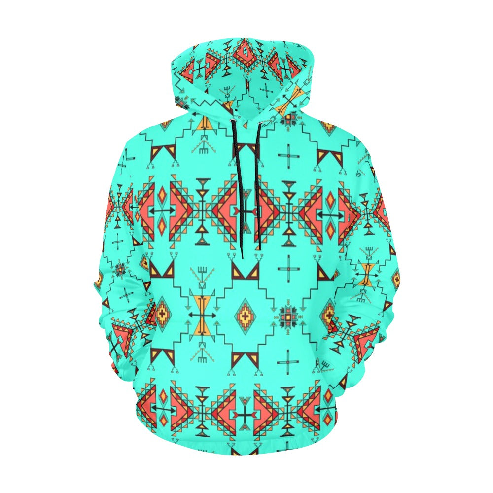 Thunder Flight Turquoise Hoodie for Men (USA Size)