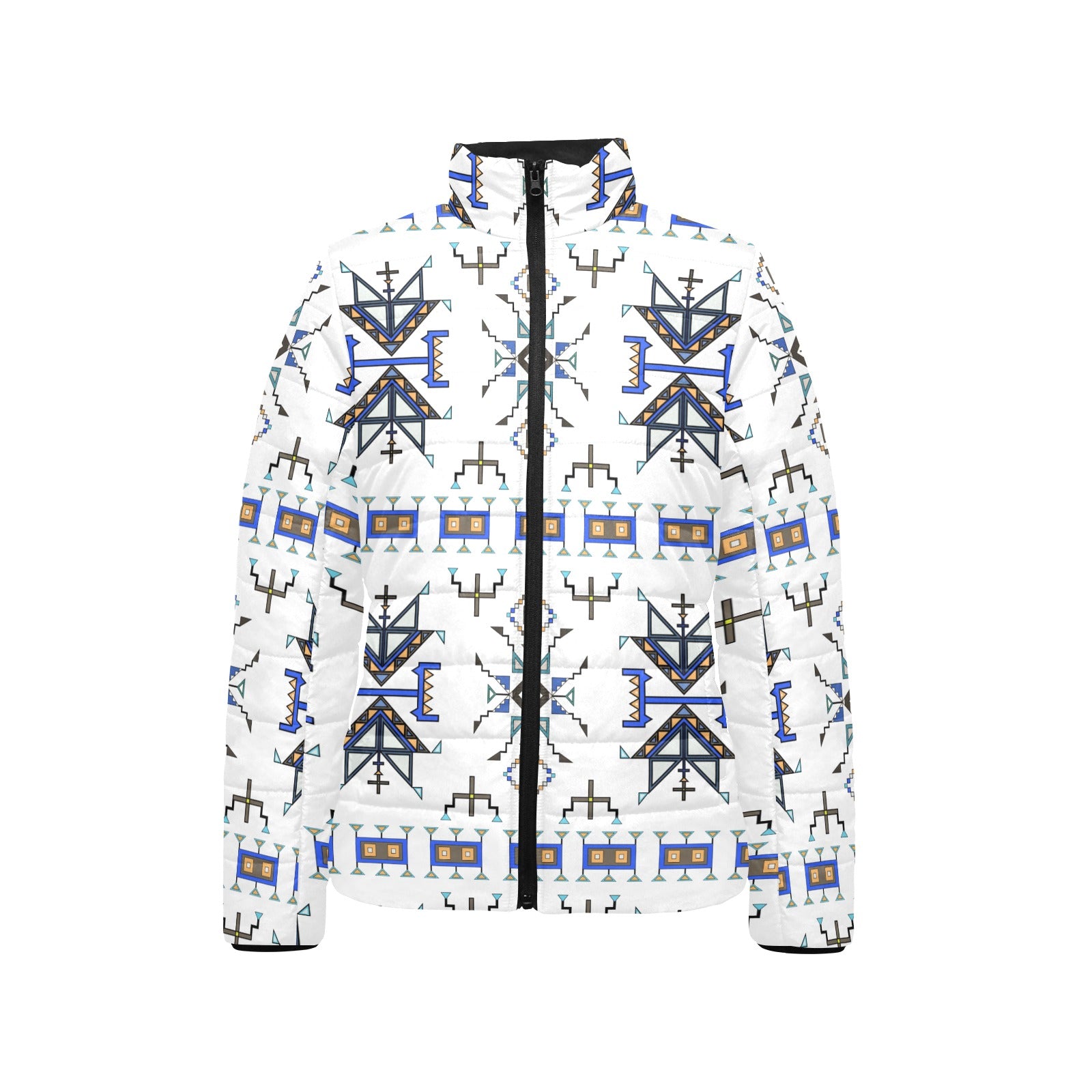 Eagle Strike White Women's Stand Collar Padded Jacket