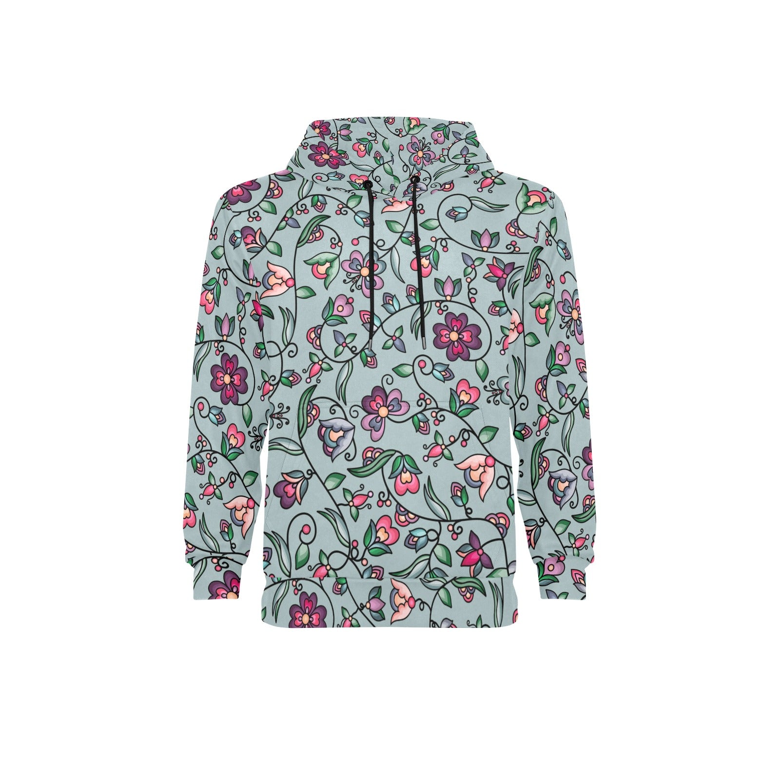 Amber Evening Garland Turquoise Men's Long Sleeve Fleece Hoodie