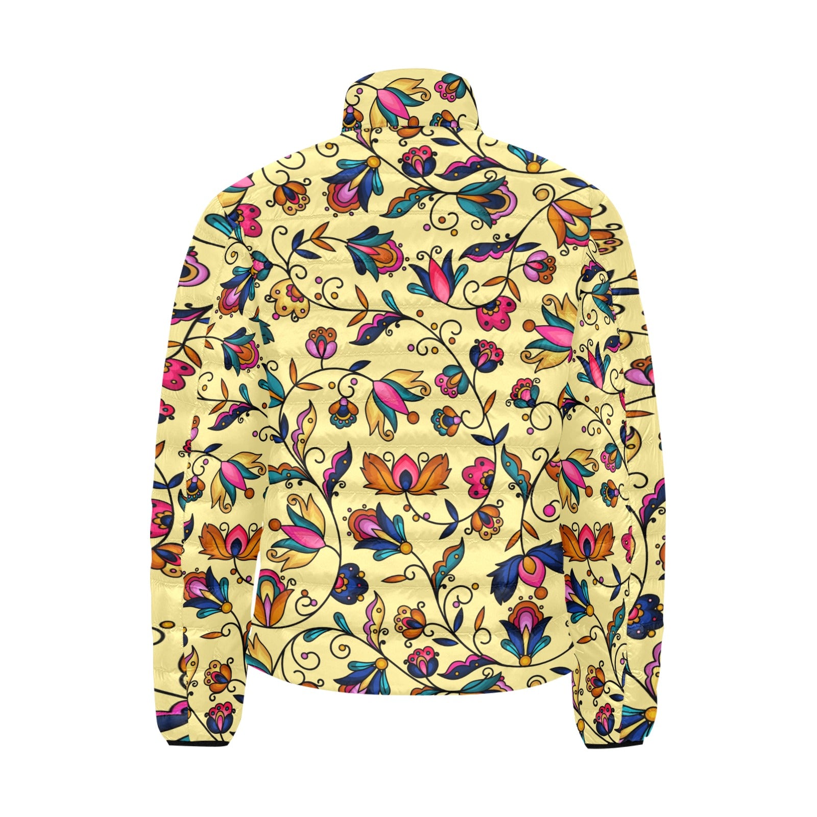 Copper Prairie Petals Yellow Men's Padded Jacket