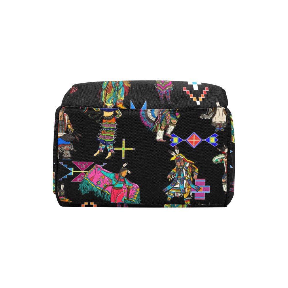 Grand Entry Dancers Black Multi-Function Diaper Backpack/Diaper Bag