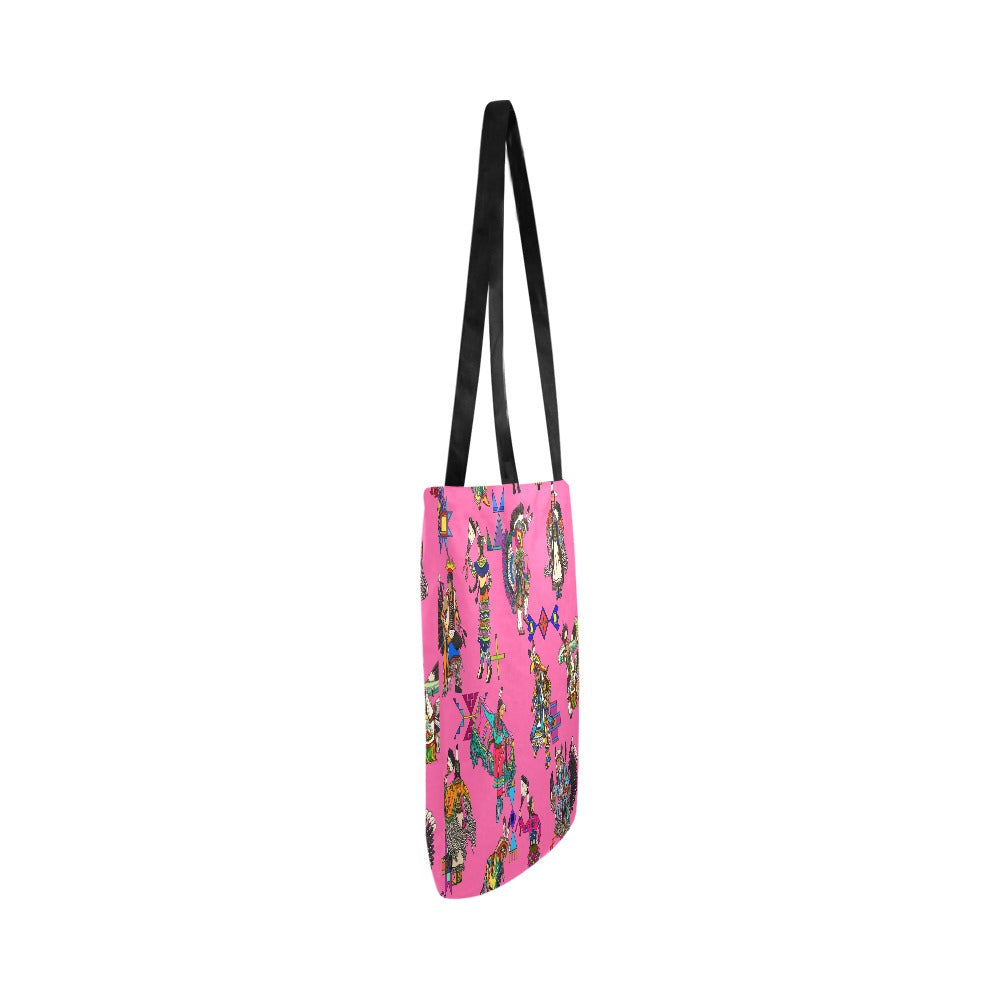 Grand Entry Dancer Pink Reusable Shopping Bag (Two sides)