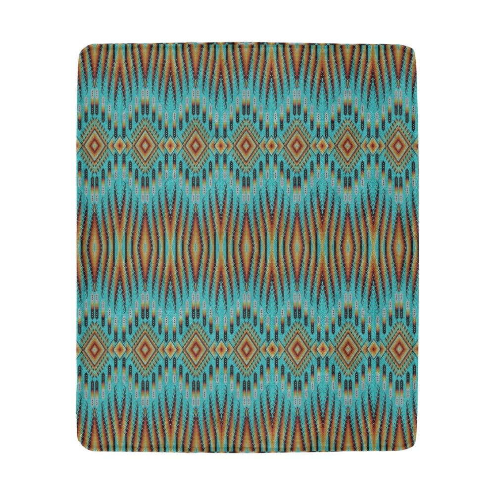 Fire Feather Turquoise Ultra-Soft Micro Fleece Blanket 50"x60"