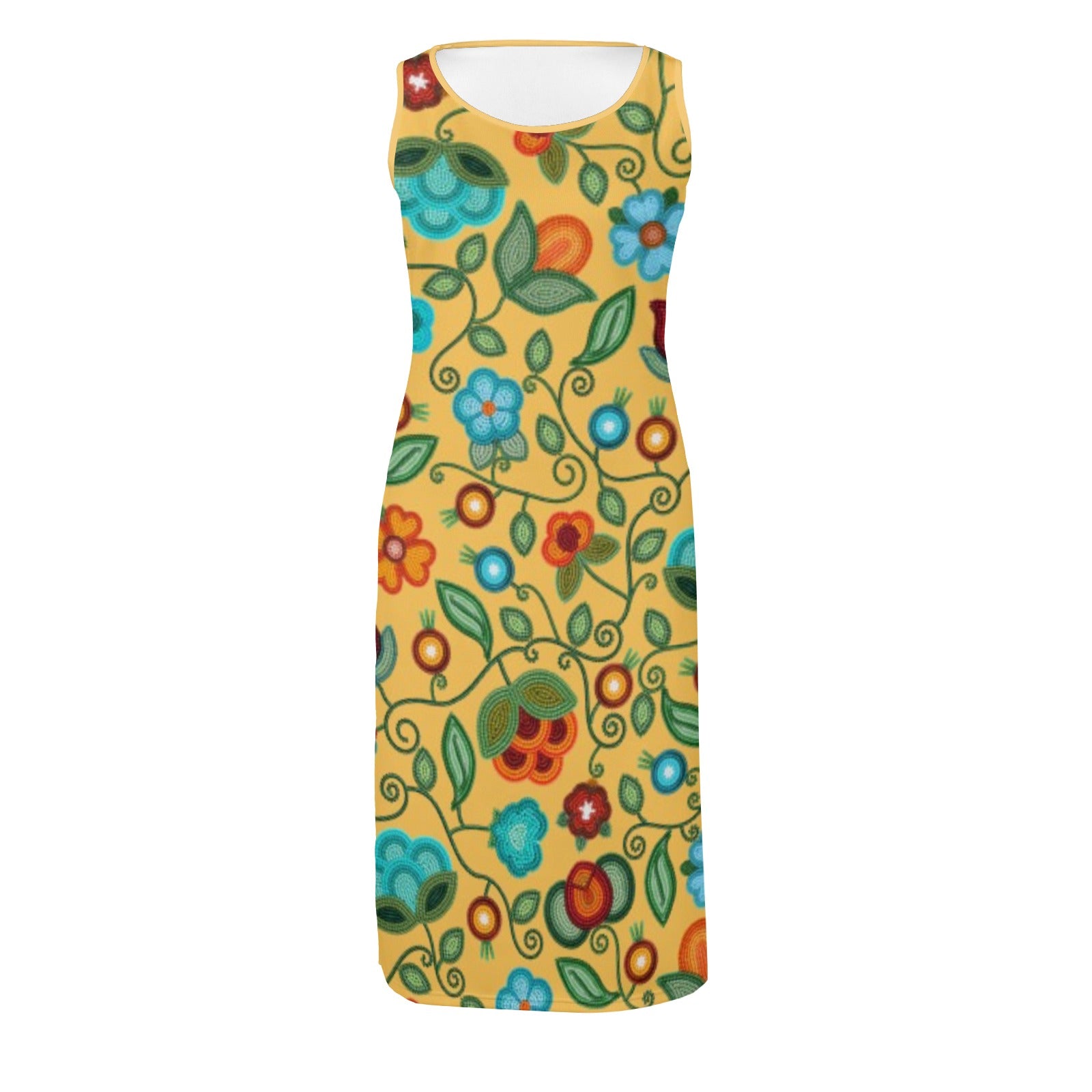 Prairie Fire Petals Honey Phaedra Sleeveless Open Fork Long Dress