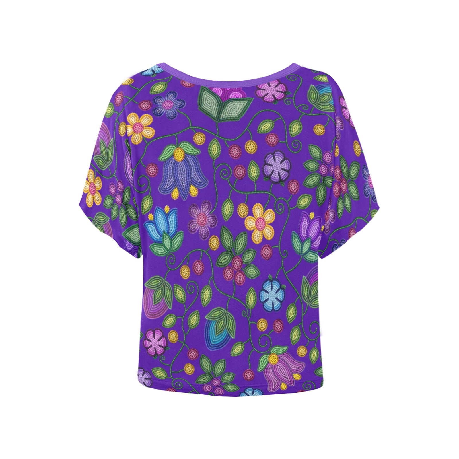 Bloom Uplift Indigo Women's Batwing-Sleeved Blouse T-shirt