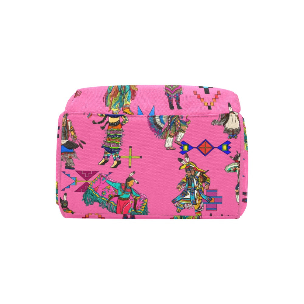 Grand Entry Dancer Pink Multi-Function Diaper Backpack/Diaper Bag