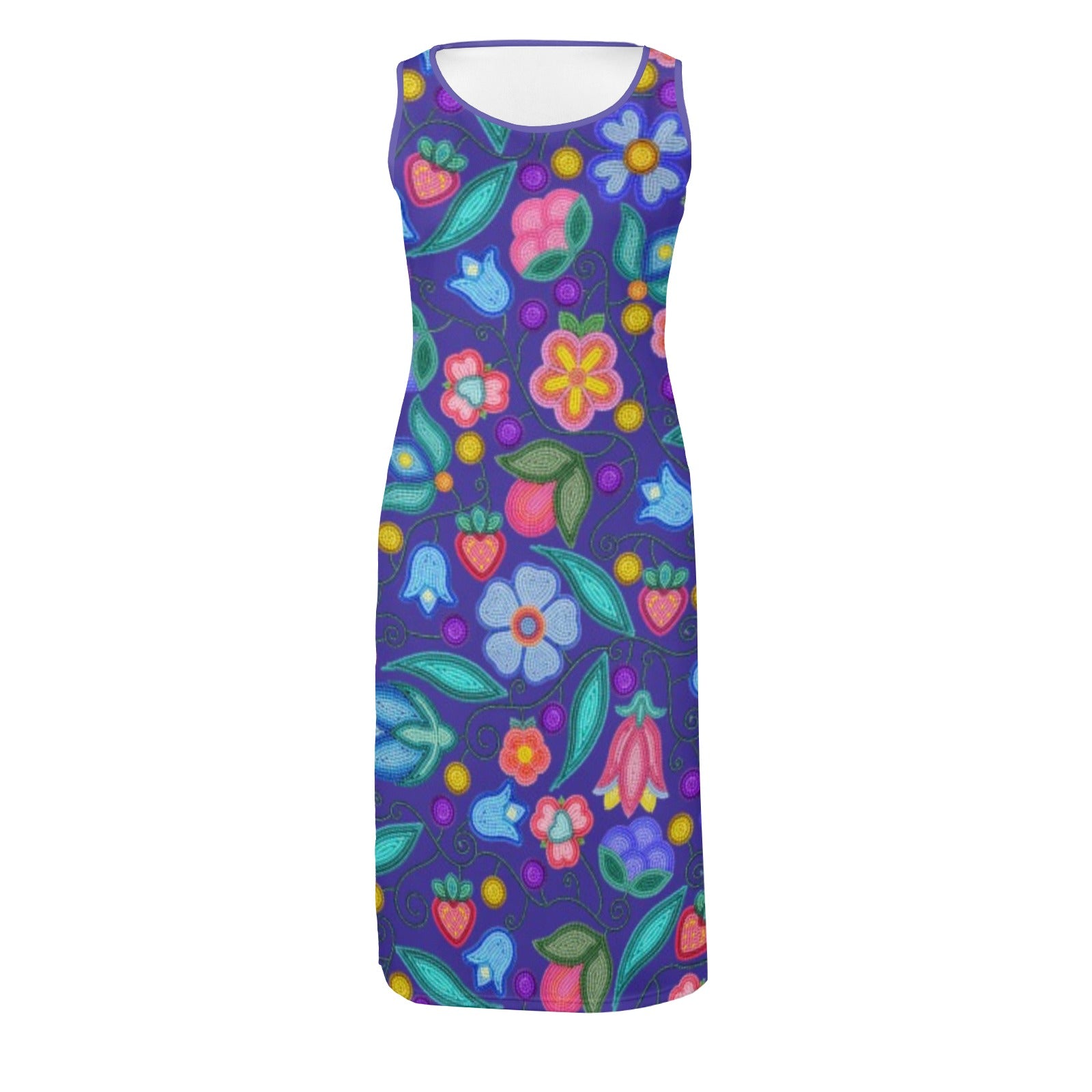 Sweet Offering Indigo Phaedra Sleeveless Open Fork Long Dress