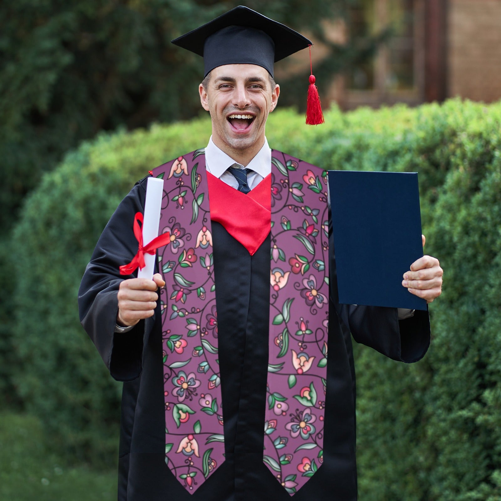 Amber Evening Garland Purple Graduation Stole