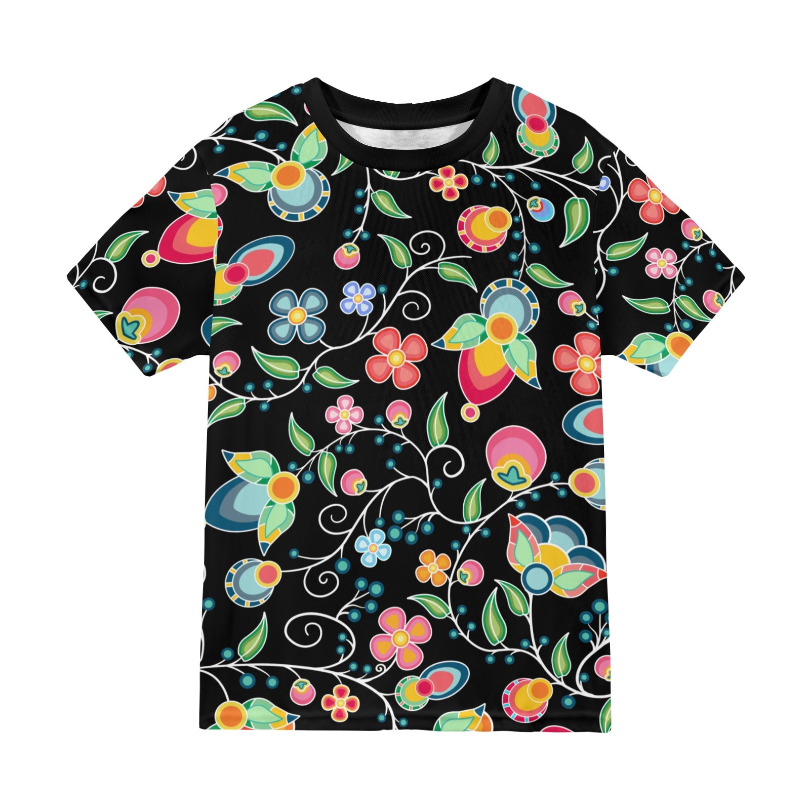 Floral Bounty Black T-shirt for Men