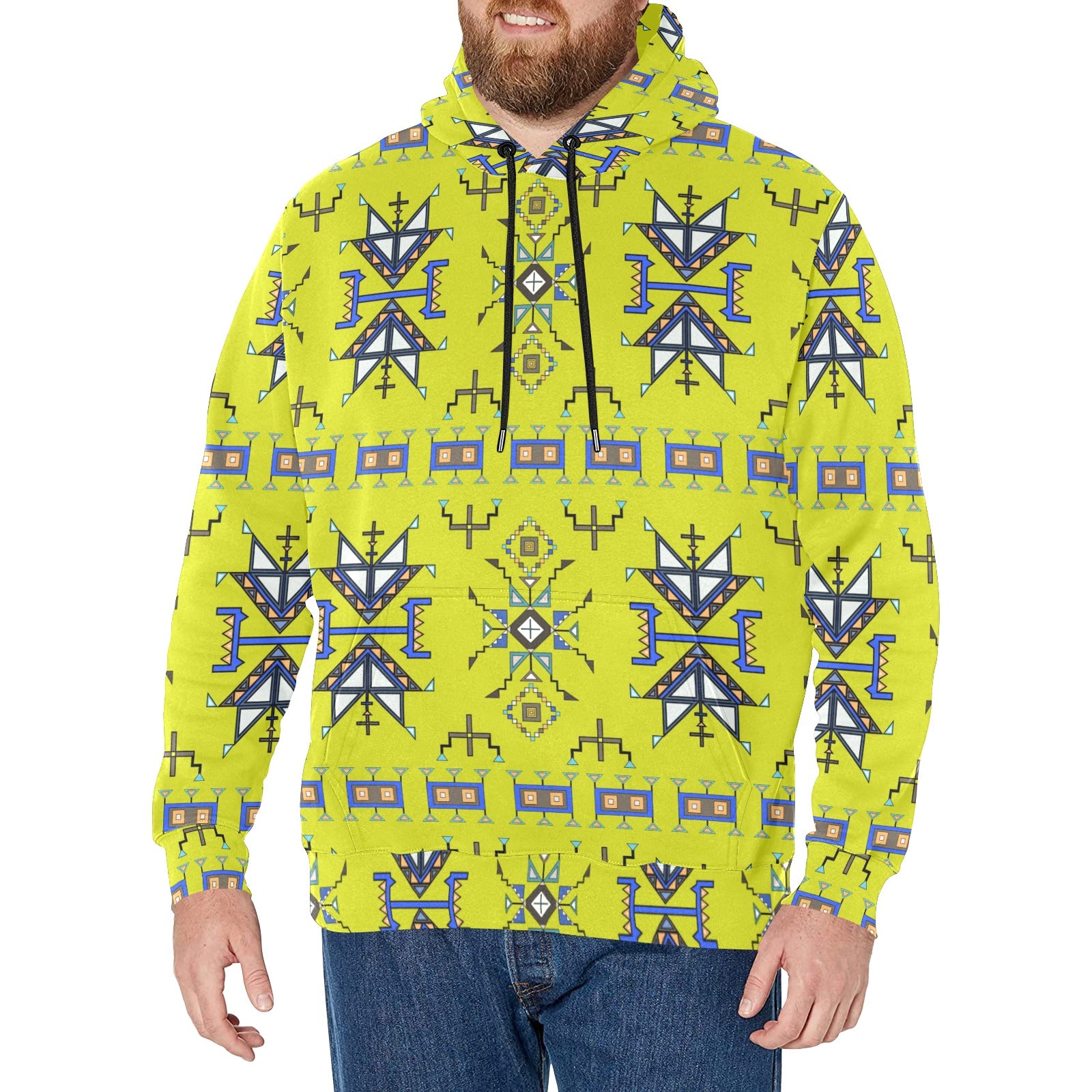 Eagle Strike Lime Men's Long Sleeve Fleece Hoodie