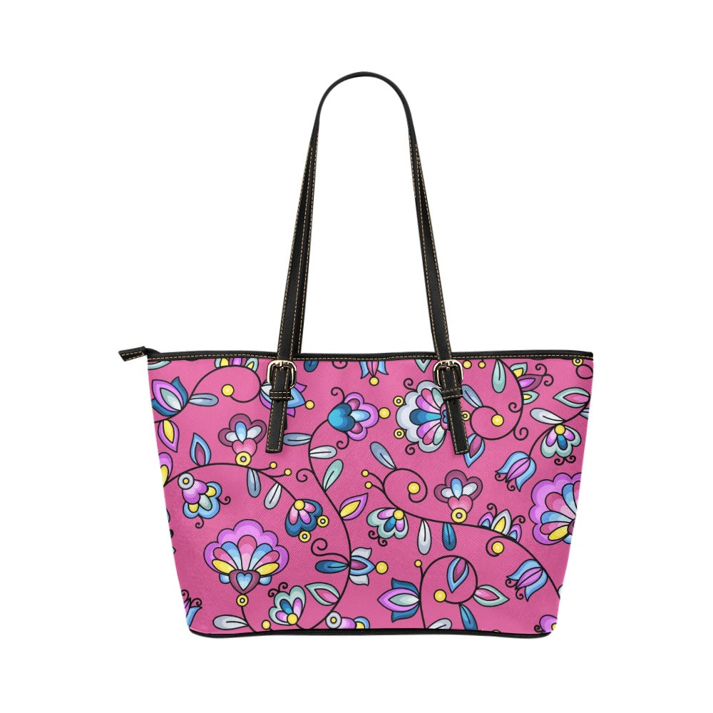 Autumn Bundle Blessing Pink Leather Tote Bag/Large