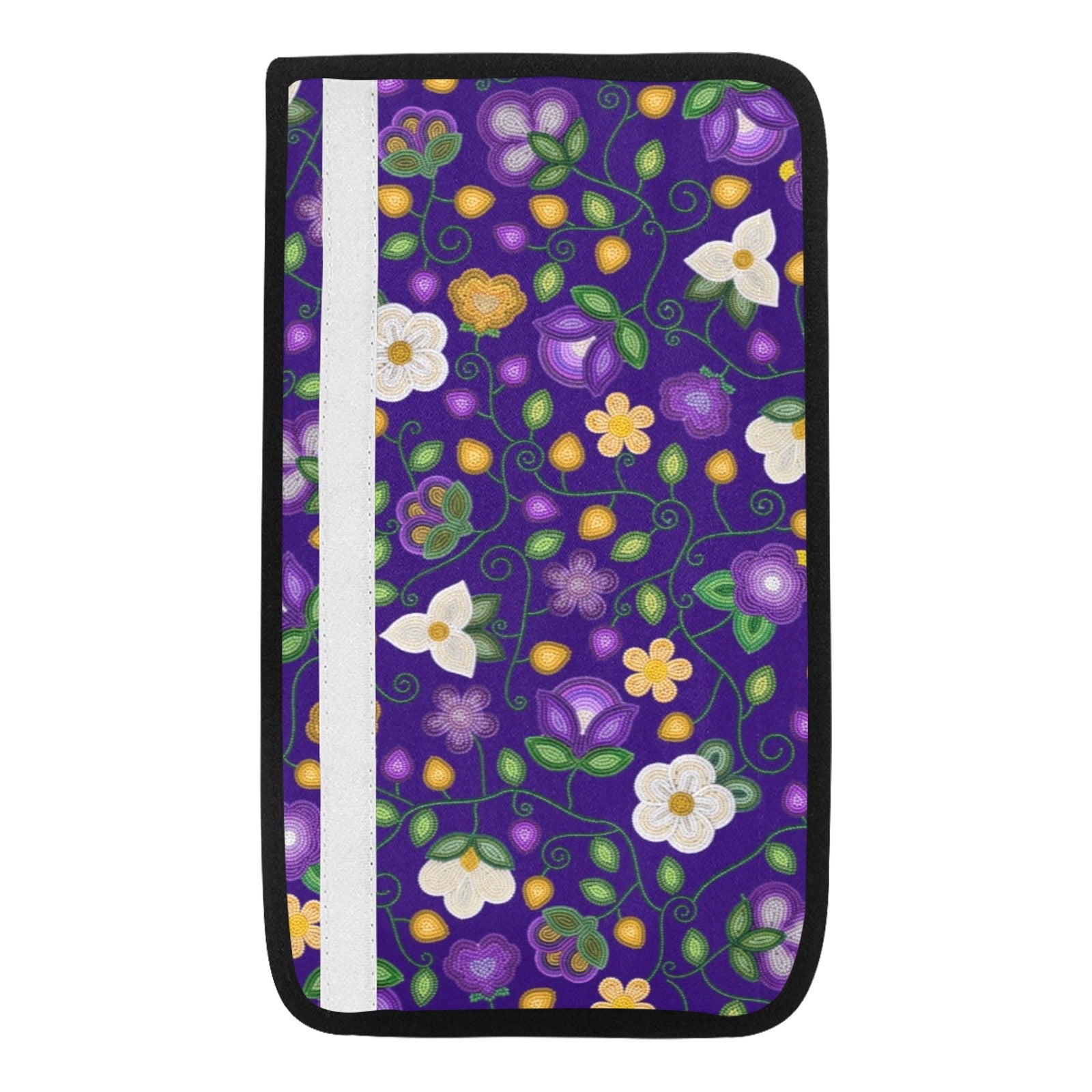 Midnight Moss Bloom Aubergine Car Seat Belt Cover 7''x12.6'' (Pack of 2)