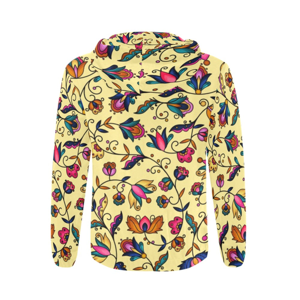 Copper Prairie Petals Yellow Men's Zipper Hoodie