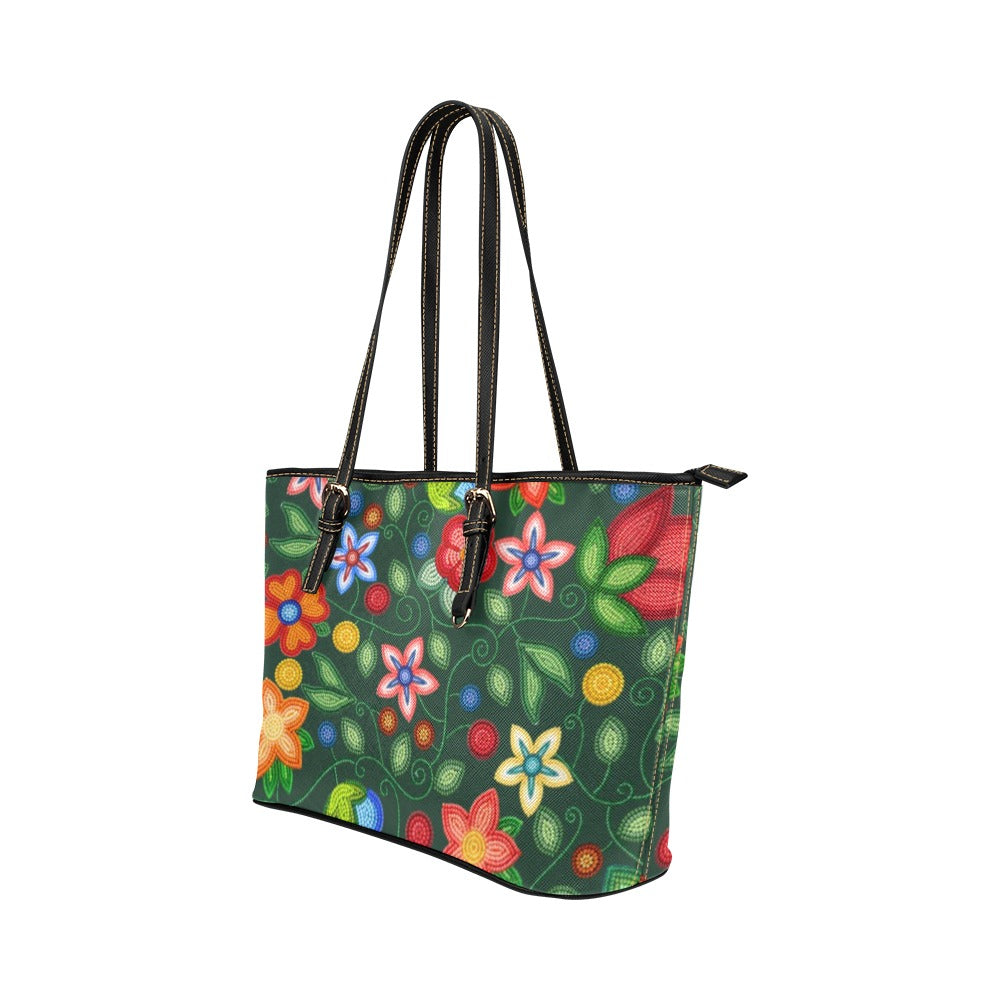 Morning Harmony Forest Leather Tote Bag/Large