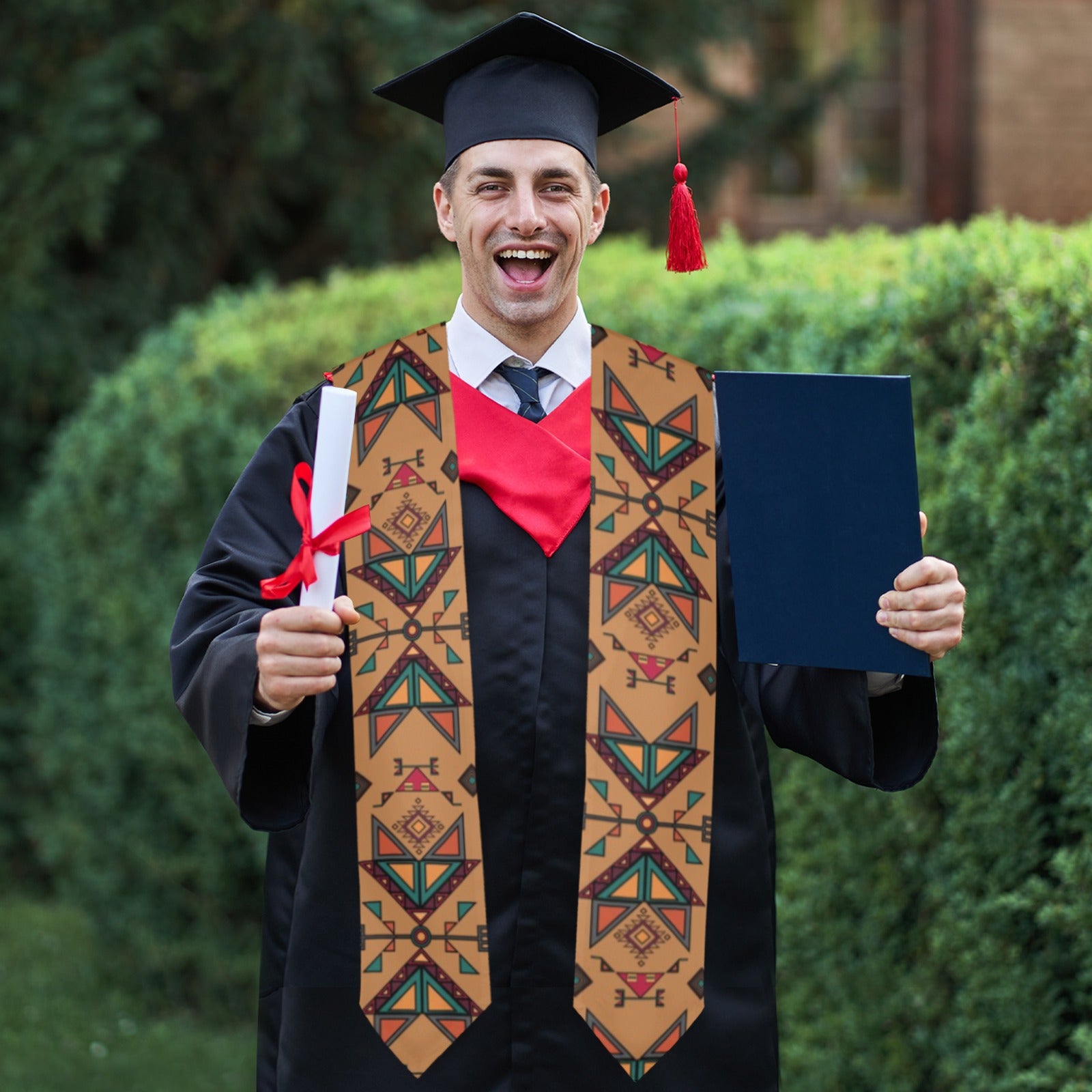 Arrow Dawn Brown Graduation Stole