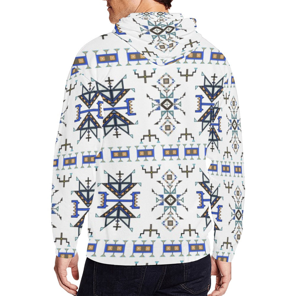 Eagle Strike White Men's Zipper Hoodie