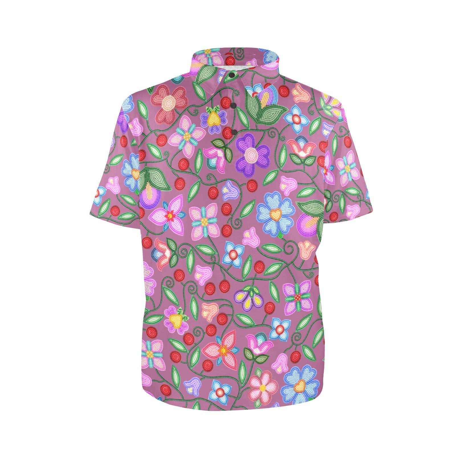 Petal Harmony Dusty Rose Polo Shirt