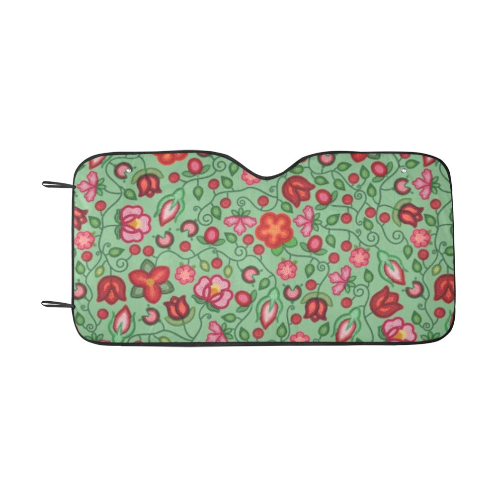 Rose Reverie Green Car Sun Shade 55"x30"