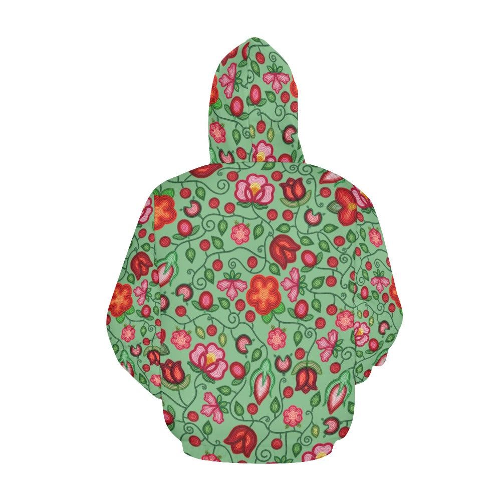Rose Reverie Green All Over Print Hoodie for Women (USA Size)