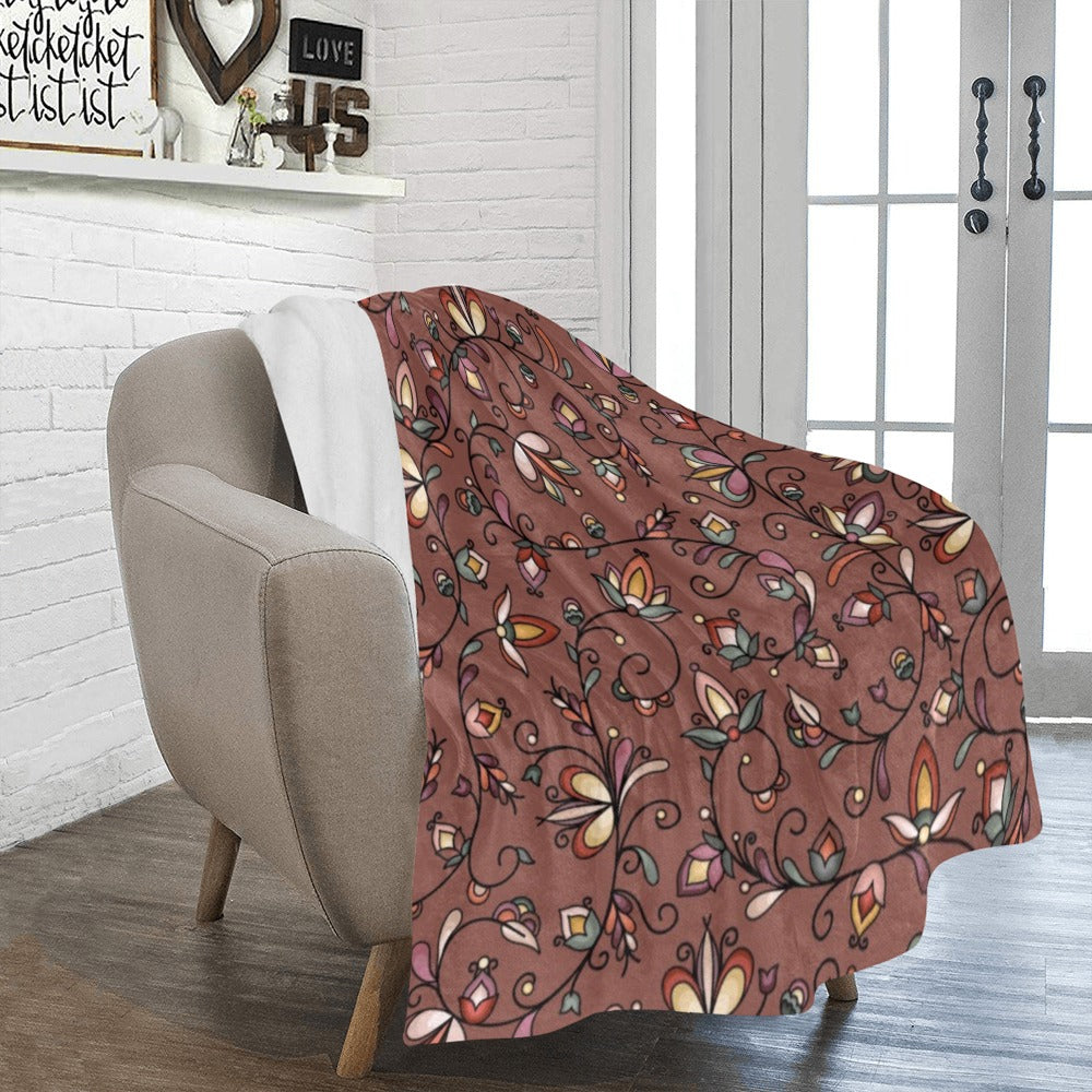 Burnt Sky Petals Brown Ultra-Soft Micro Fleece Blanket 50"x60"