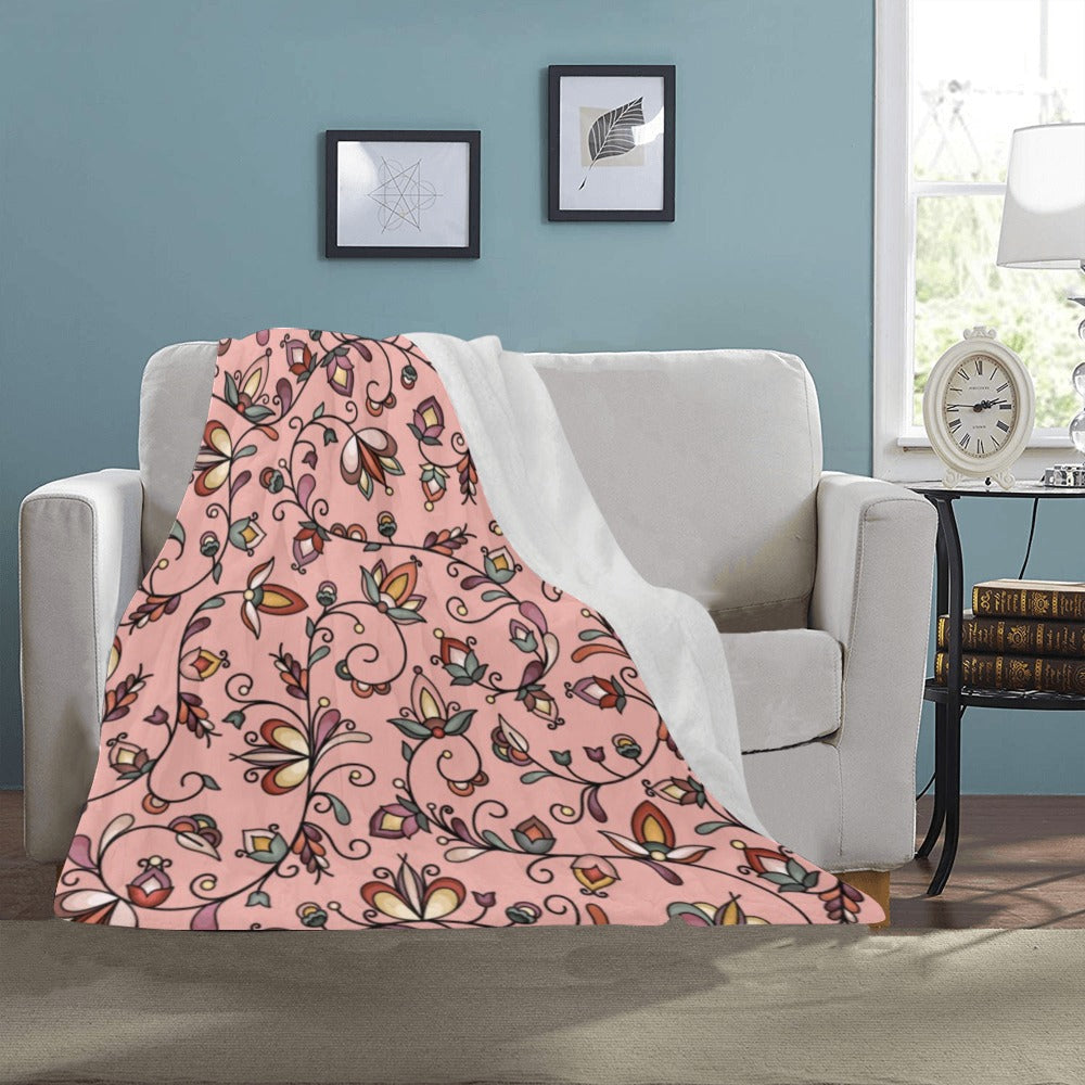 Burnt Sky Petals Peach Ultra-Soft Micro Fleece Blanket 40"x50"