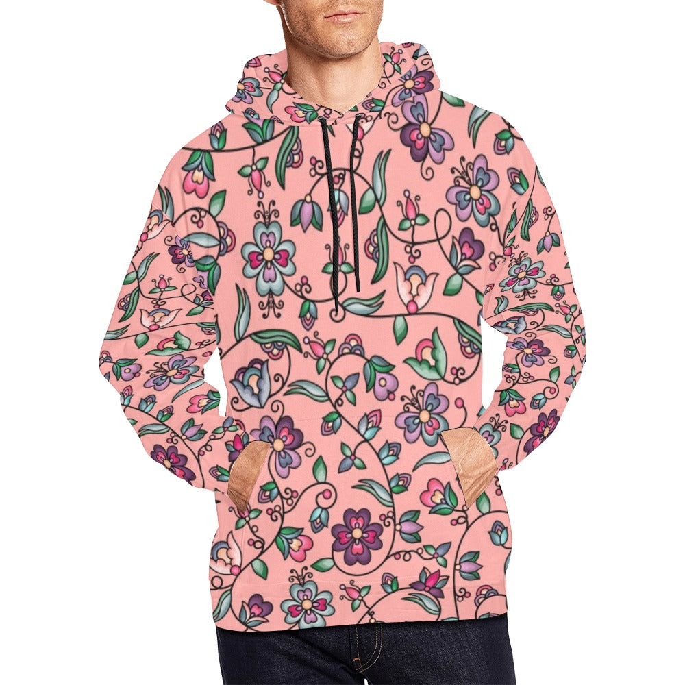 Amber Evening Garland Peach Hoodie for Men (USA Size)