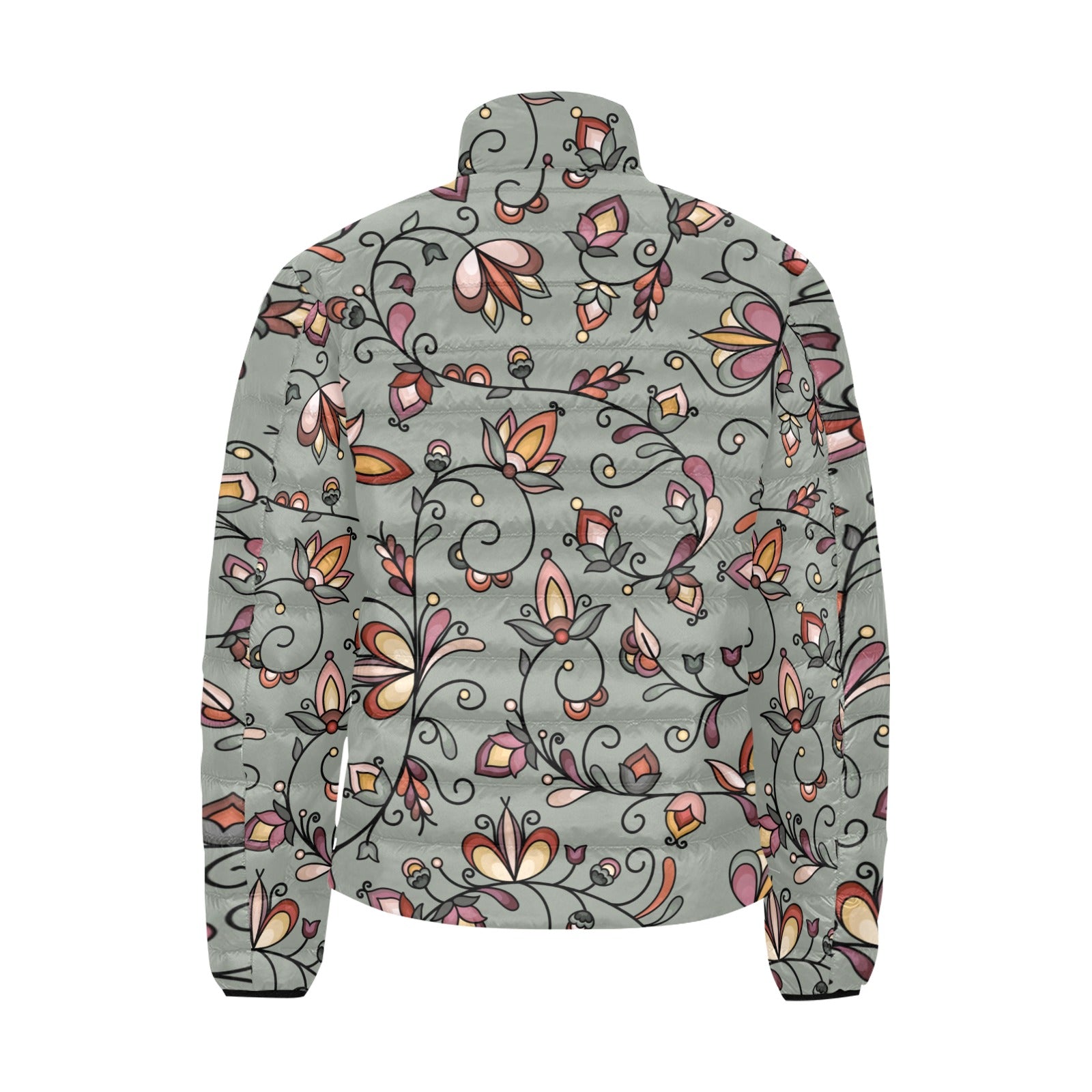 Burnt Sky Petals Green Men's Padded Jacket