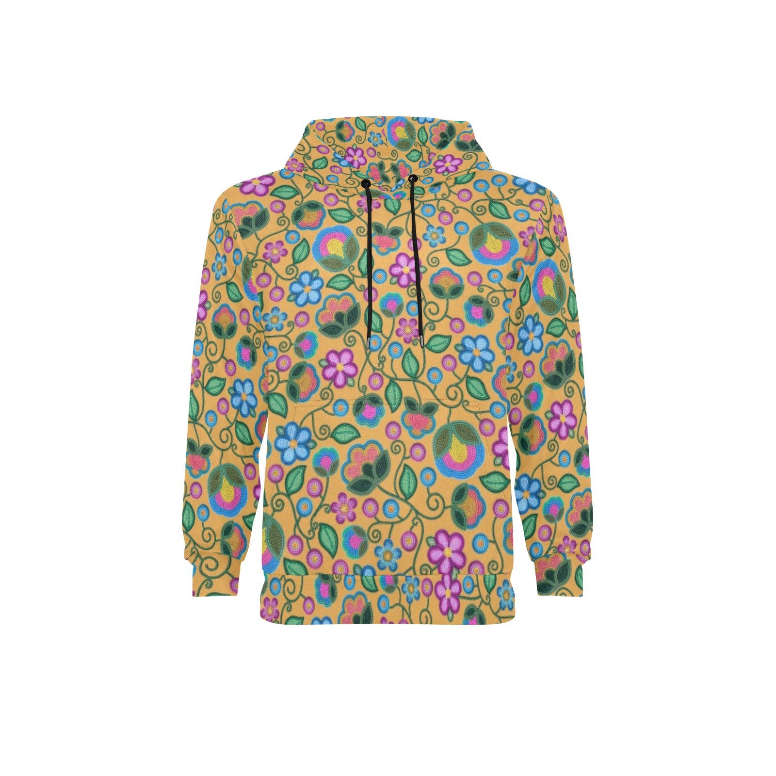Turquoise Sunbeam Yellow Men's Long Sleeve Fleece Hoodie
