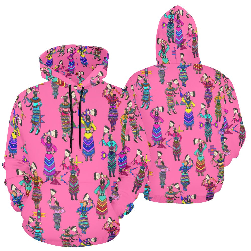 Women's Jingle Dancers Pink Hoodie for Men (USA Size)