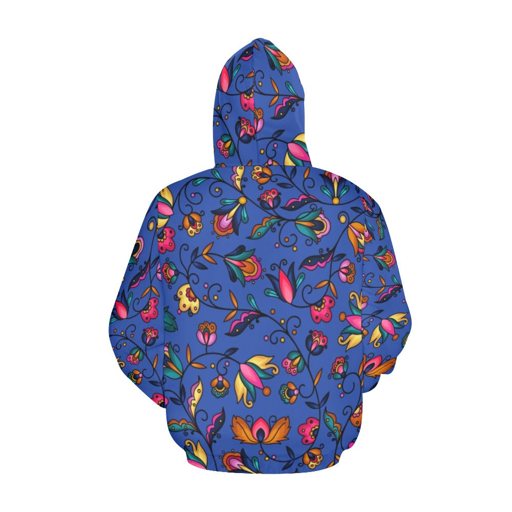 Copper Prairie Petals Blue Hoodie for Men (USA Size)