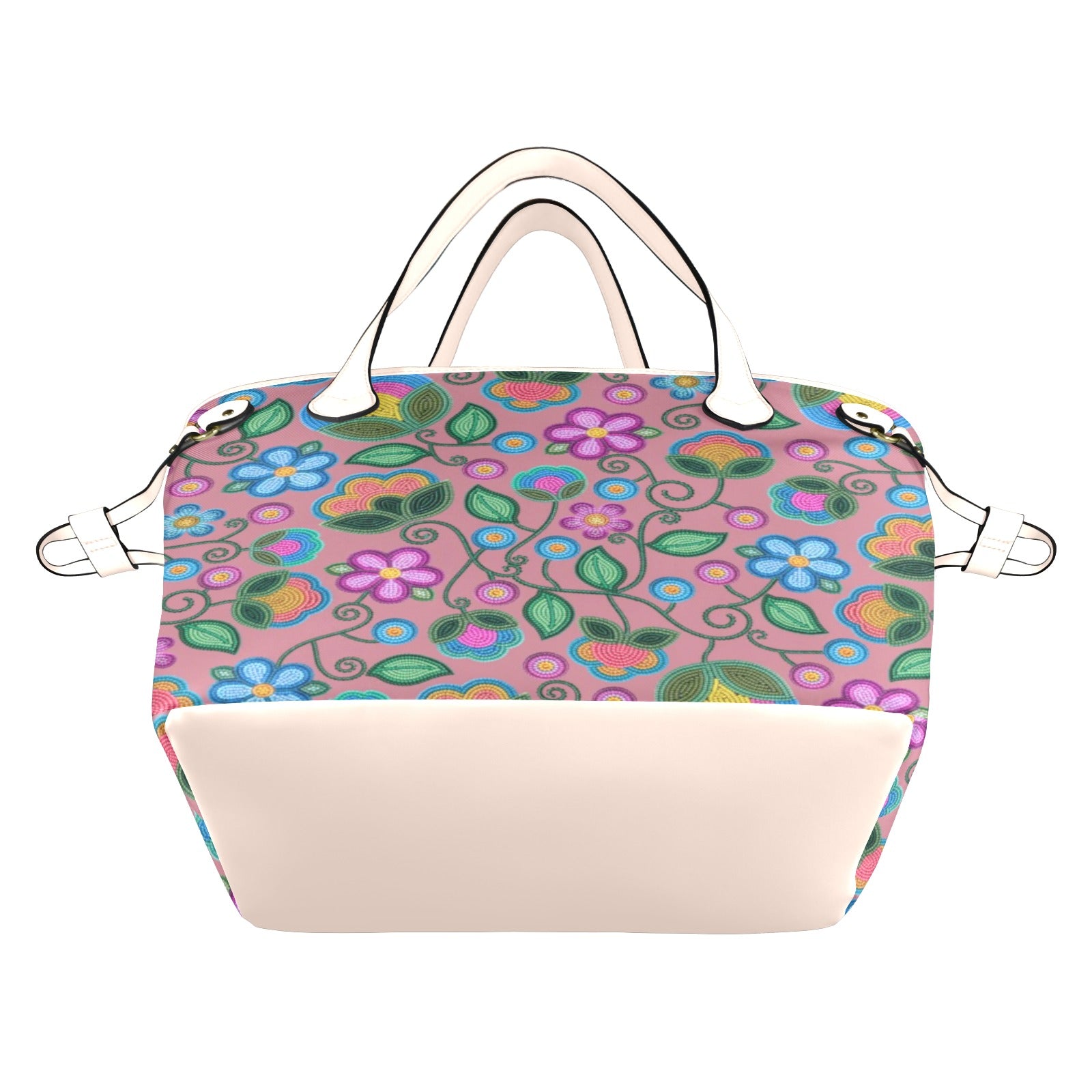 Turquoise Sunbeam Peach Clover Canvas Tote Bag