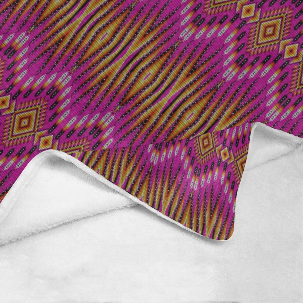 Fire Feather Pink Ultra-Soft Micro Fleece Blanket 60"x80"