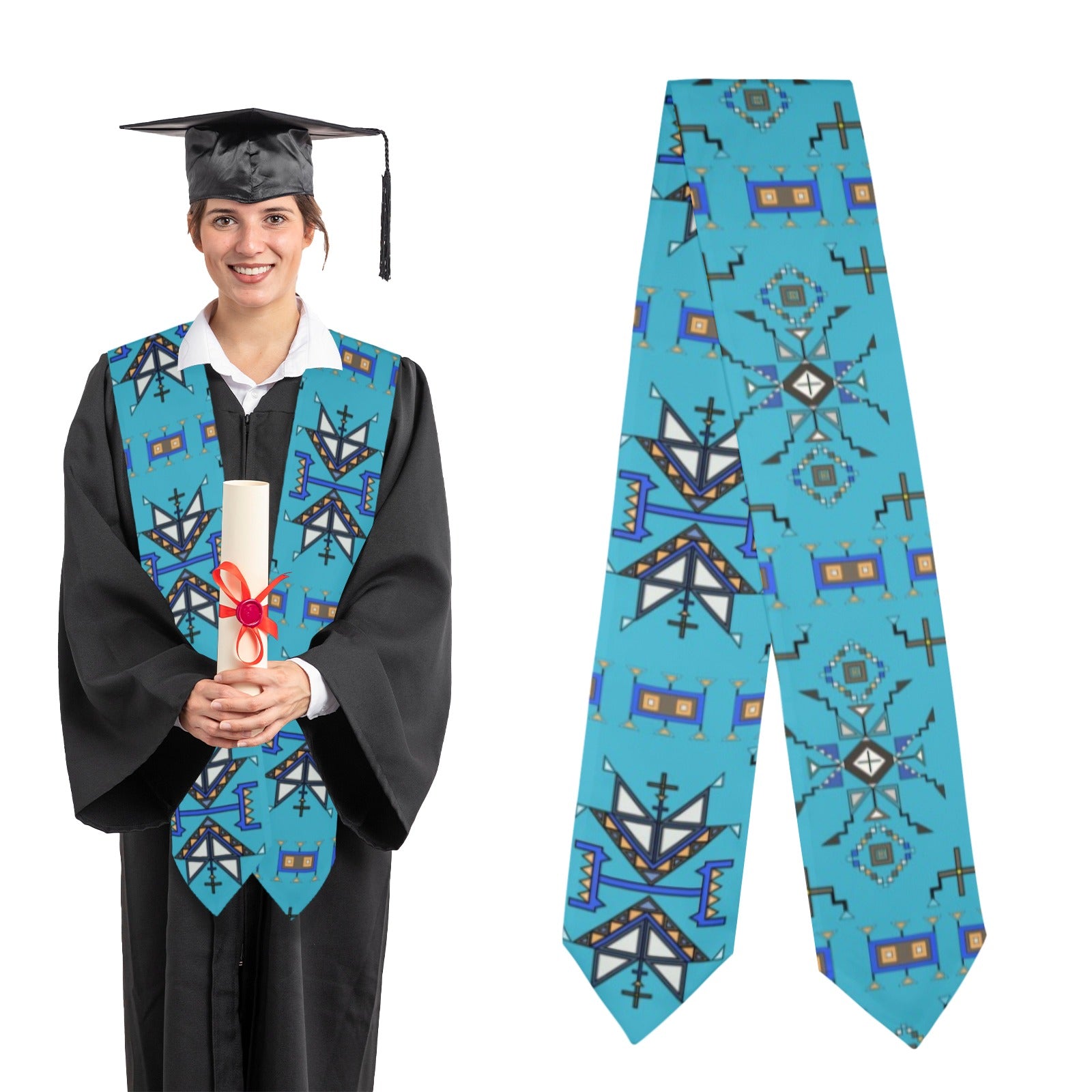 Eagle Strike Blue Graduation Stole