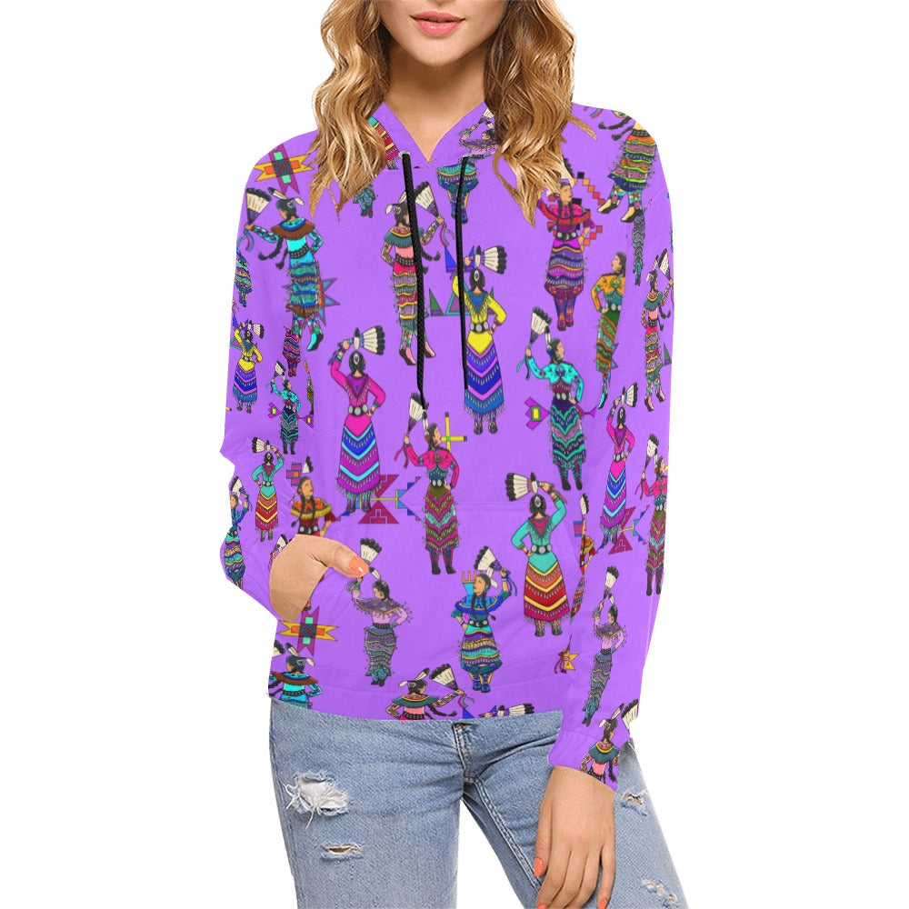 Women's Jingle Dancers Purple Hoodie for Women (USA Size)
