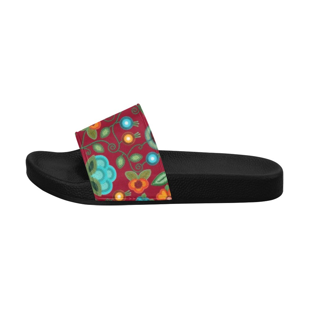 Prairie Fire Petals Red Women's Slide Sandals