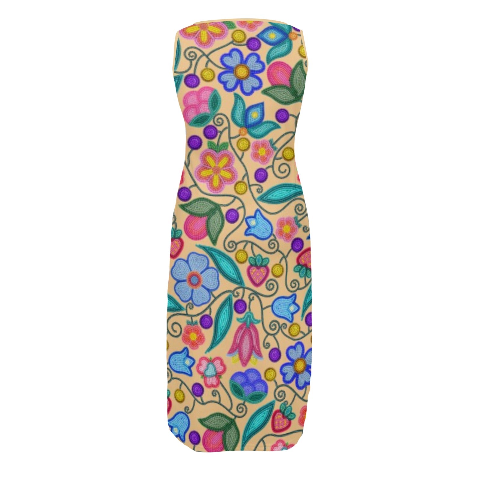 Sweet Offering Cream Phaedra Sleeveless Open Fork Long Dress