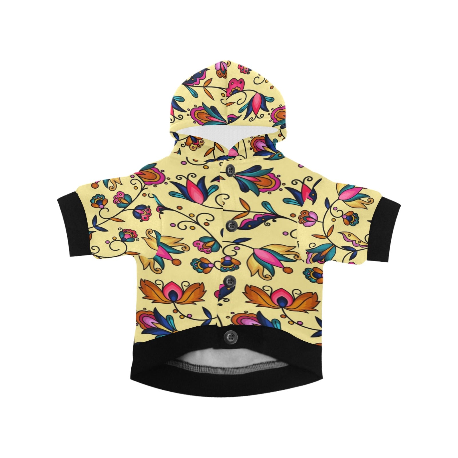Copper Prairie Petals Yellow Pet Dog Hoodie