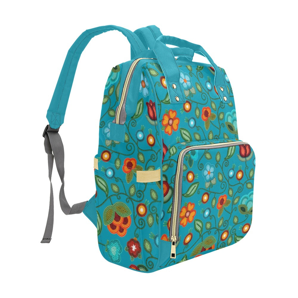 Prairie Fire Petals Ocean Multi-Function Diaper Backpack/Diaper Bag