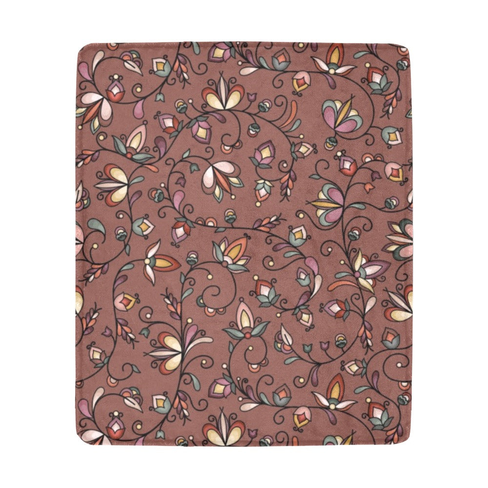 Burnt Sky Petals Brown Ultra-Soft Micro Fleece Blanket 50"x60"