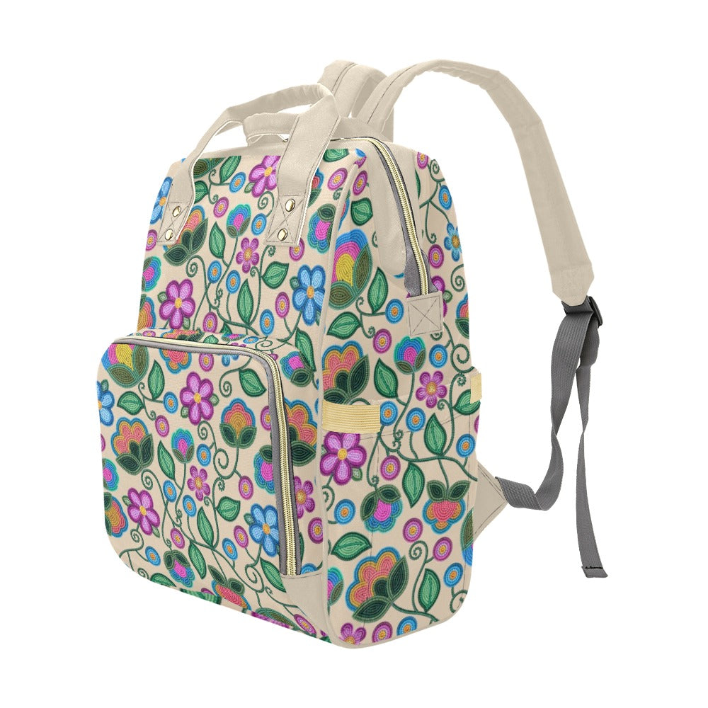 Turquoise Sunbeam Cream Multi-Function Diaper Backpack/Diaper Bag