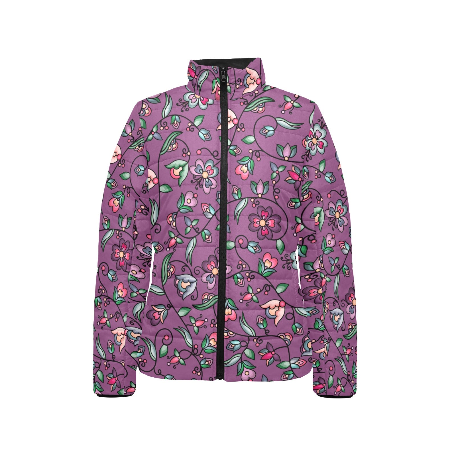 Amber Evening Garland Purple Women's Stand Collar Padded Jacket