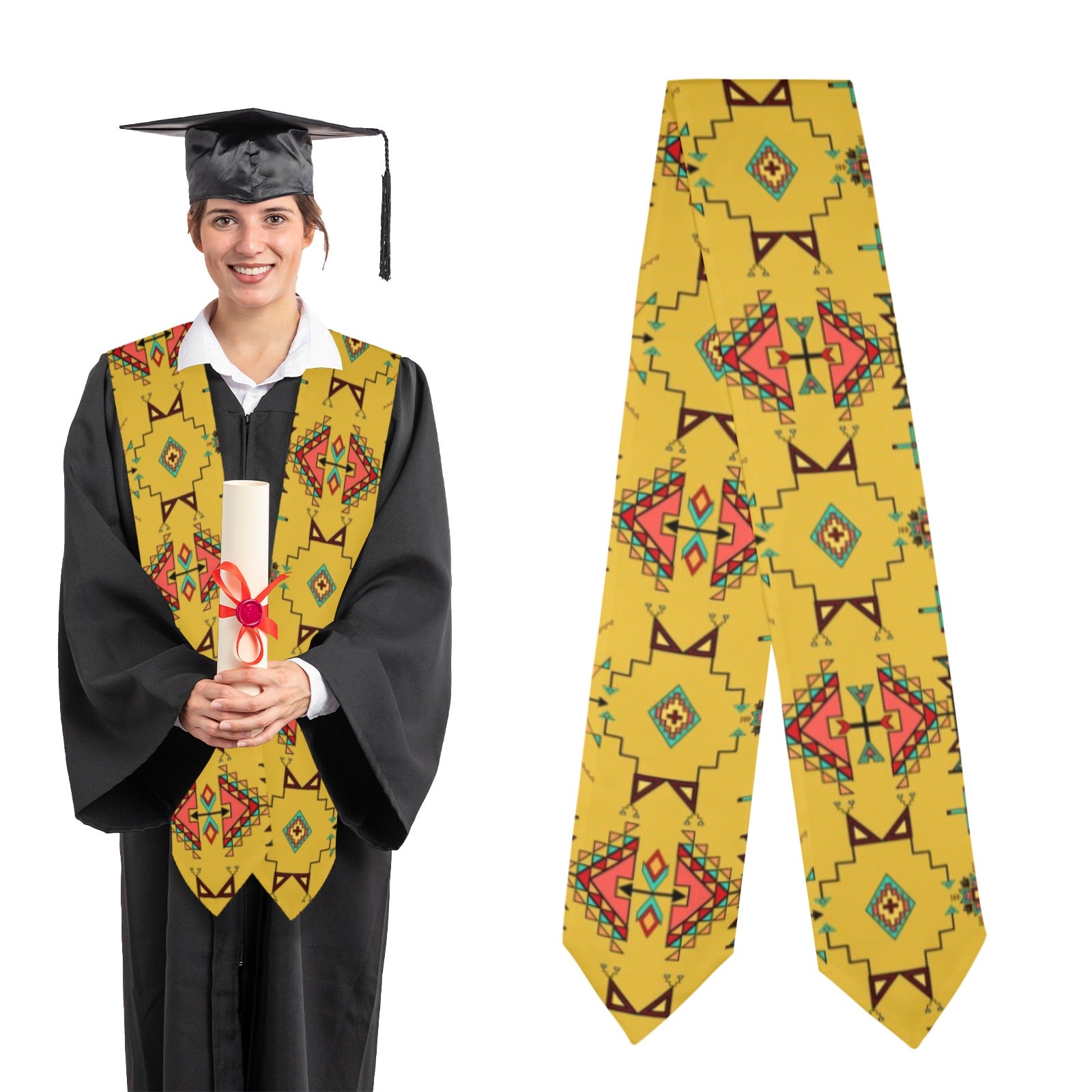 Thunder Flight Yellow Graduation Stole
