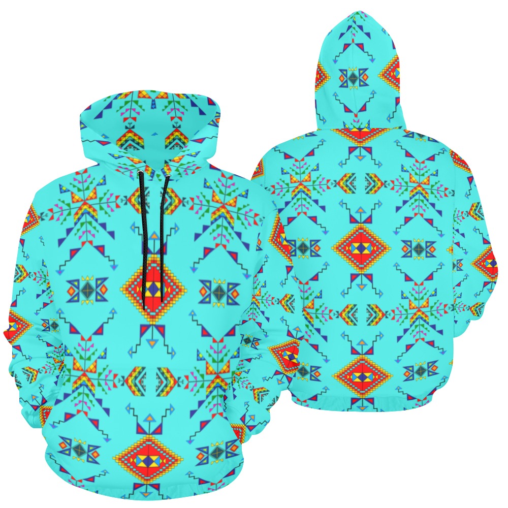 Buffalo Jump Turquoise Hoodie for Women (USA Size)