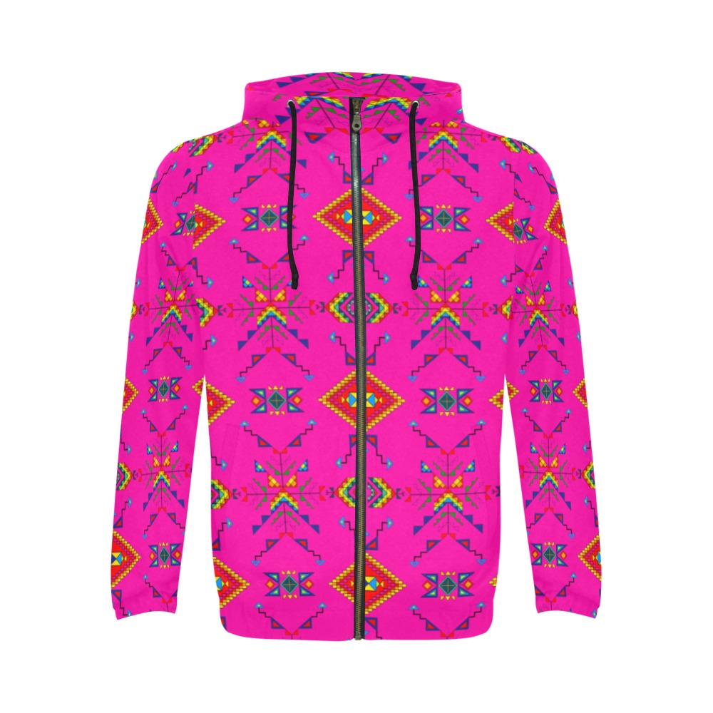 Buffalo Jump Pink Men's Zipper Hoodie