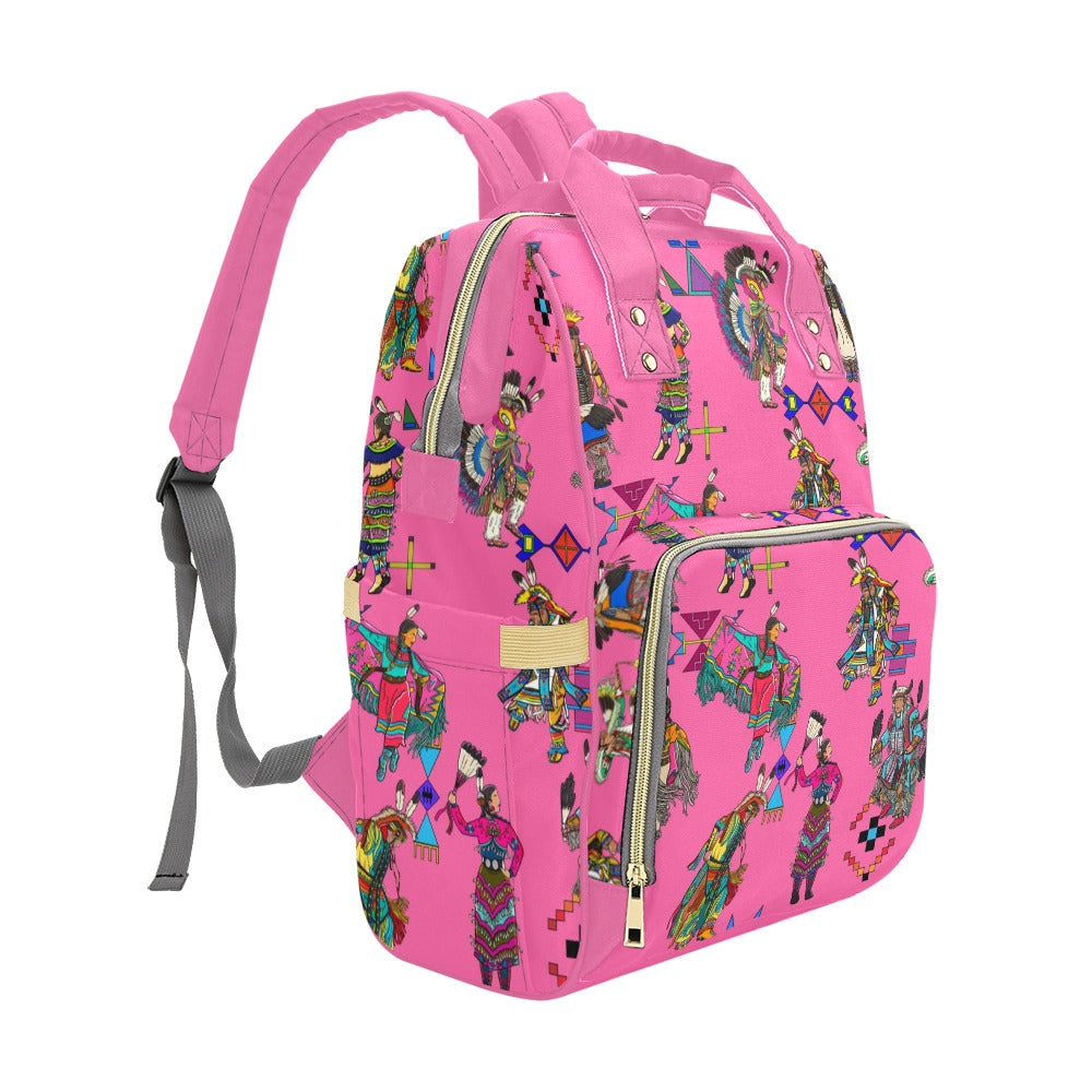 Grand Entry Dancer Pink Multi-Function Diaper Backpack/Diaper Bag