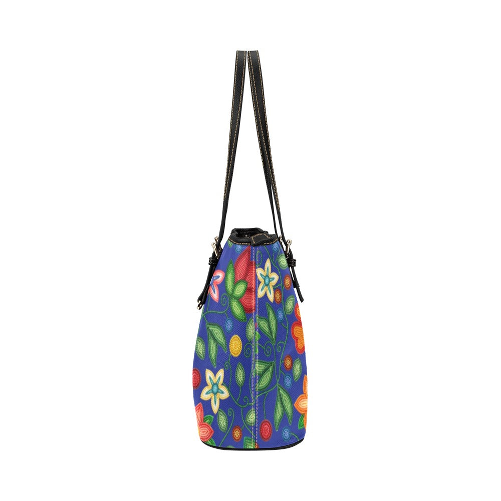 Morning Harmony Sapphire Leather Tote Bag/Large