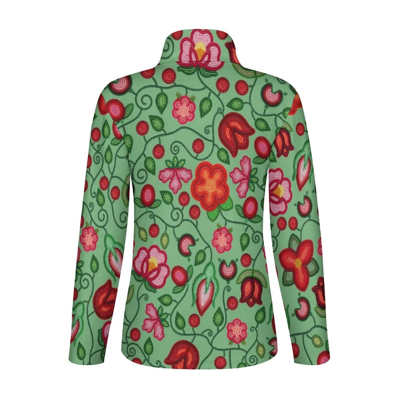 Rose Reverie Green Long Sleeve Yoga Shirt