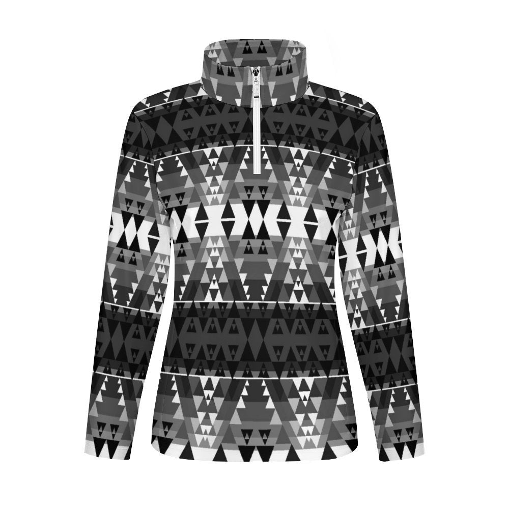 Writing on Stone Black and White Long Sleeve Yoga Shirt